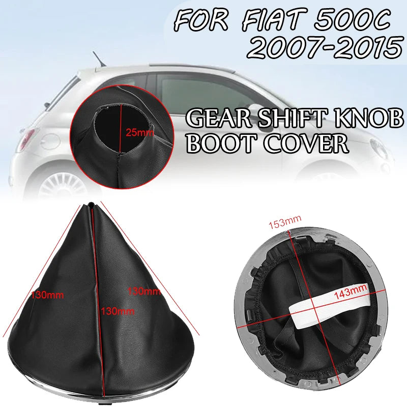 PU Leather Gear Shift Boot Cover For FIAT 500 500C 2007-2013 For PANDA 2003-2012