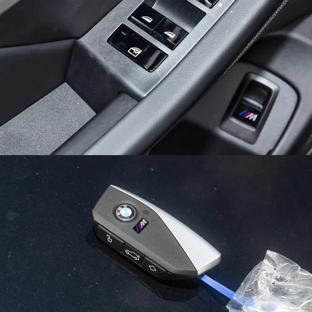 For BMW M Performance E84 E87 X5 E70 F25 E90 E91 F01 F02 E60 E61 F10 F15 F30 M3 M5 E64 4pc Car Sticker Steering Wheel Hub Decals