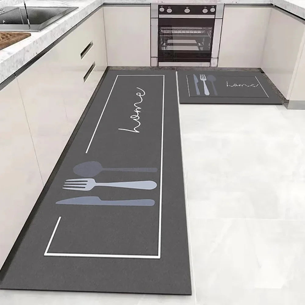 Kitchen Floor Mat Waterproof Oil-proof Carpet Pvc Leather Non-slip Foot Mats Solid Color Long Rug שטיח למטבח Alfombras