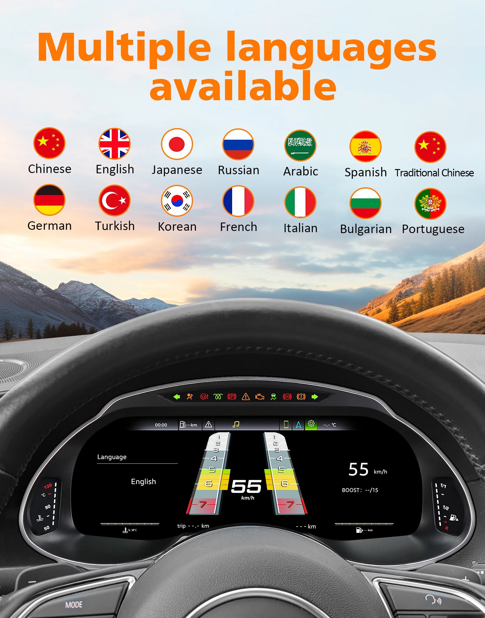 12.3 inch Digital Display Car Dashboard Cluster for Audi Q5 2009-2018 Android Auto Carplay Panel Speedometer Cockpit Gauges Dash