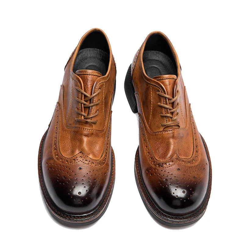 Soft Leather Mens Wedding Brogues Shoes Luxury Genuine Leather Spring Designer Handmade Quality Autumn Formal Social Shoes Man