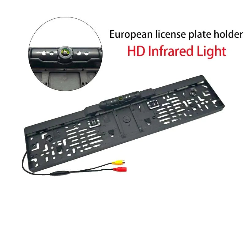 HD Car Rear View Camera EU License Plate Frame Reverse Camera Wide Angle Waterproof Night Vision Fits for Parking Monitor GPS