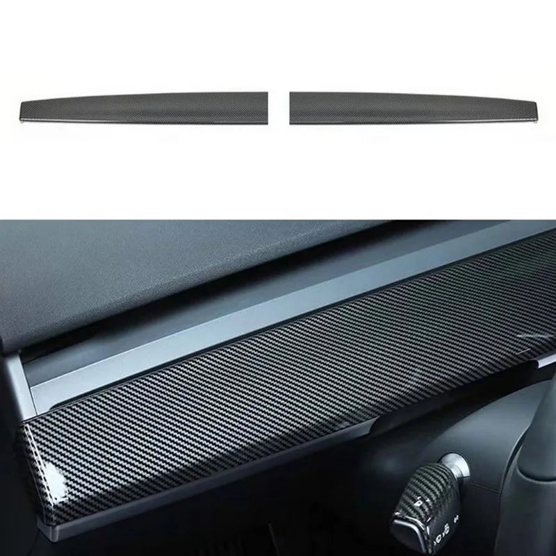 for Tesla Model Y 3 2023 ABS Carbon Fiber Center Console Wrap Cover Kit Dashboard Armrest Door Side Trim Sticker Accessories