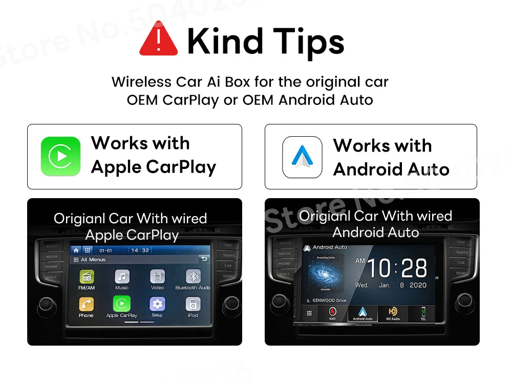 2026 CarlinKit 5.0 2Air Wireless Android Auto Box Portable CarPlay Wireless Dongle For Car Radio with Wired CarPlay/Android Auto