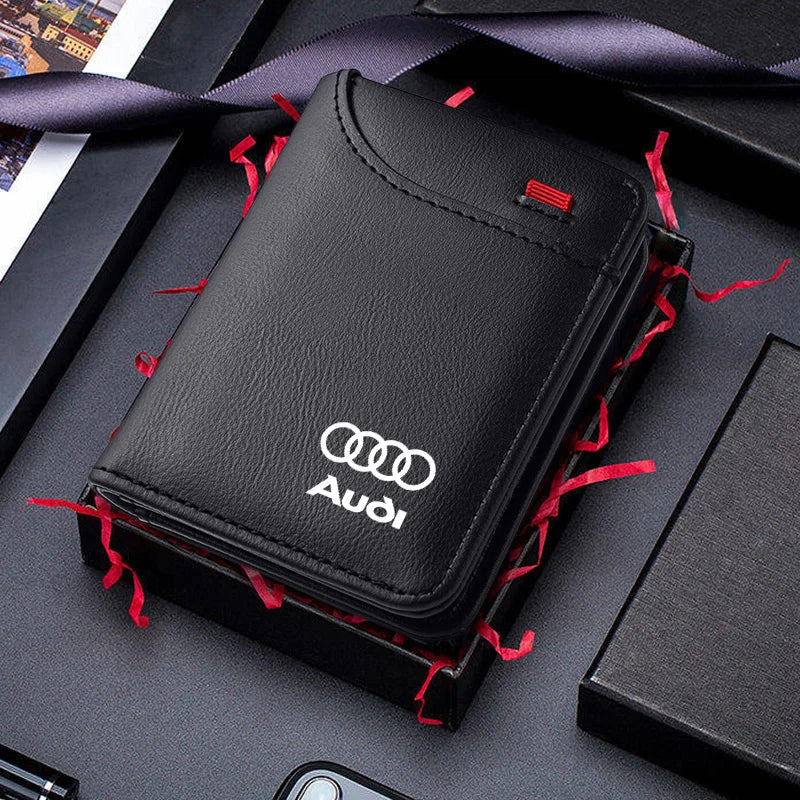 Car Driver License Purse Credit Card Holder Case Leather Wallet For Audi SLINE A3 A4 A6 RS3 RS7 RSQ8 S3 RS6 A5 Q8 A1 Q7 Q3 Q5 TT