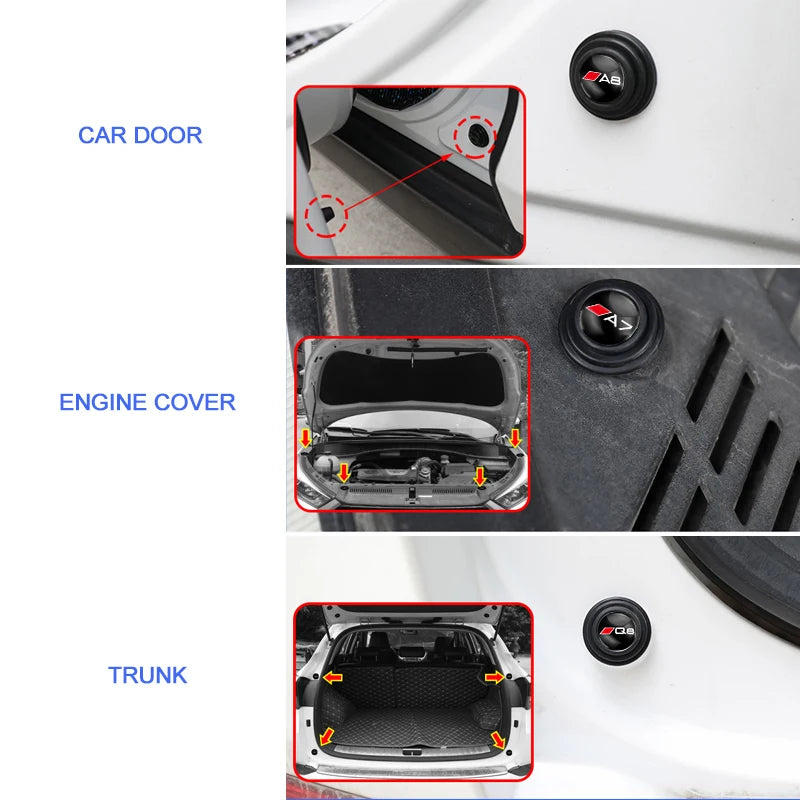 4Pcs Car Door Anti-shock Pad Anti-noise Buffer Gasket Auto Interior For Audi A1 A2 A3 A4 A5 A6 A7 A8 Q1 Q2 Q3 Q4 Q5 Q6 Q7 Q8 RS3