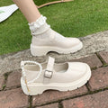 Women's Luxury Beaded Mary Jane Leather Shoes Spring/Autumn Fashion Comfortable Elegant Flat Black Walking Shoes Zapatos Mujer