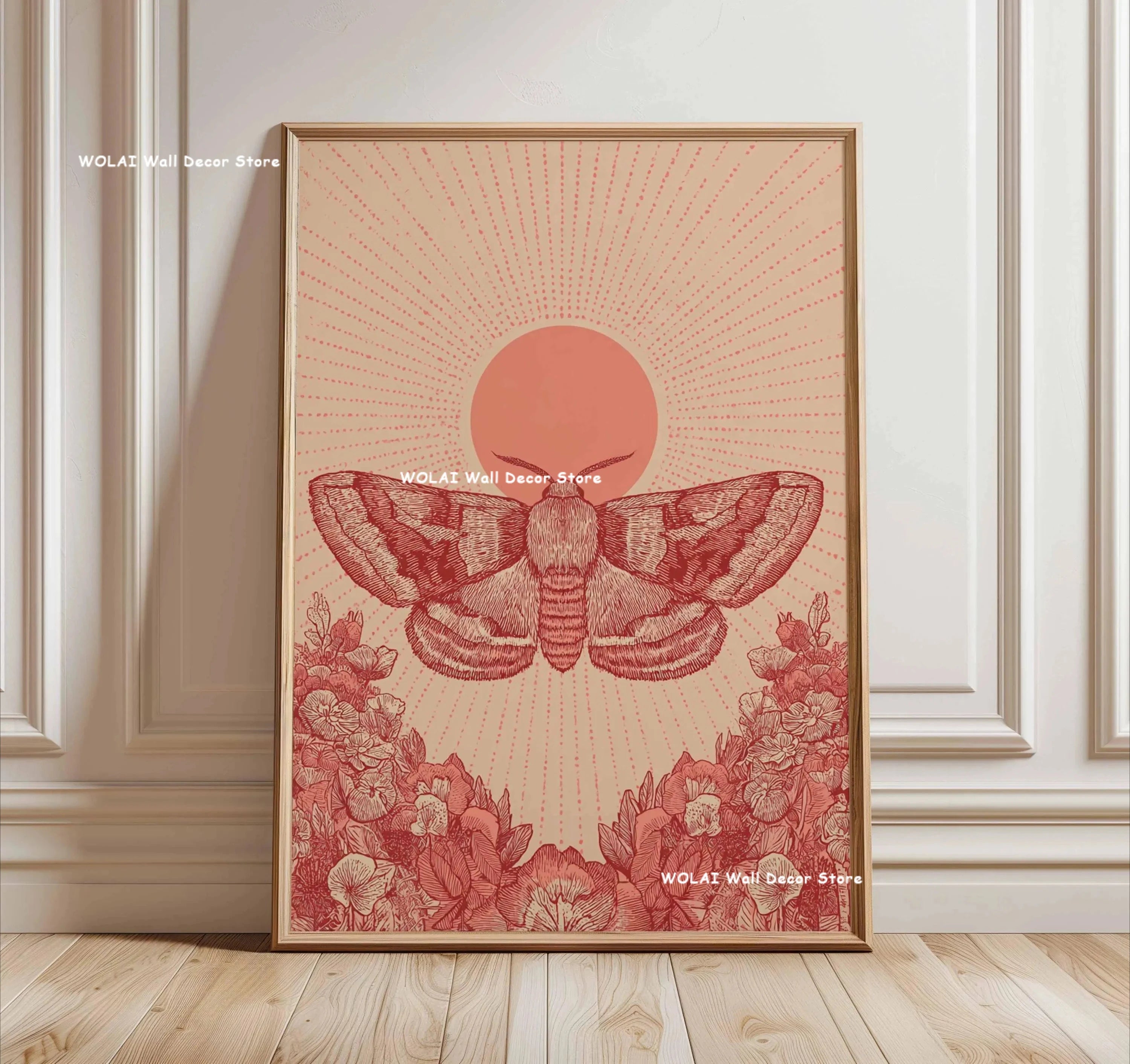 Retro Japanese Forest & Koi Fish Zen Water Painting Canvas Poster Abstract Sun Waves Wall Art Printing for Peaceful Home Decor