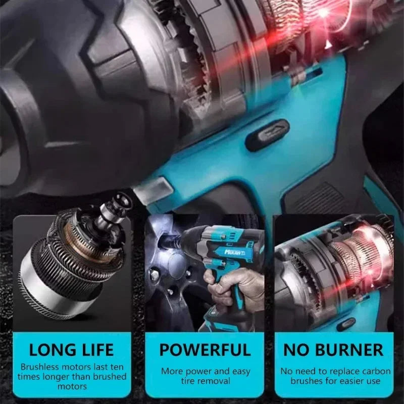 New Makita DTW700 1000N.M Torque Brushless Electric Impact Wrench Cordless Electric Drill 1/2"Wrench Power Tools For 18V Battery