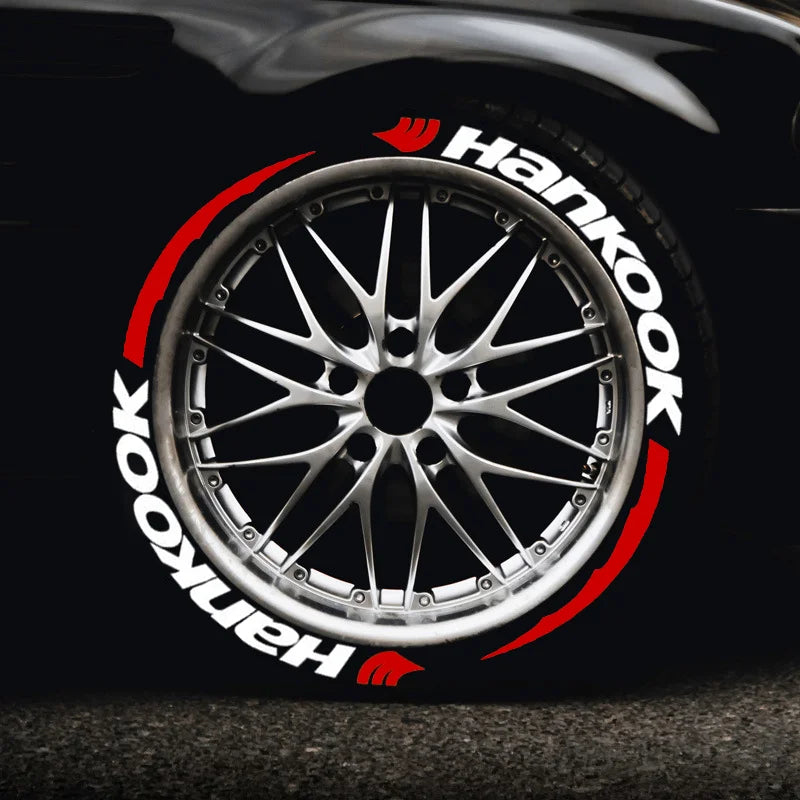 Permanent Tire Lettering Sticker HANKOOK 1.38'' For 15''-24'' Car Wheel Stickers 3D PVC Lettering Tire Decoration