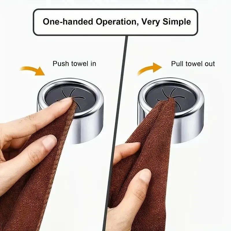 1pc/3pcs Adhesive Wall Mounted Towel Holder, Suction Cup Towel Clip For Bathroom & Kitchen