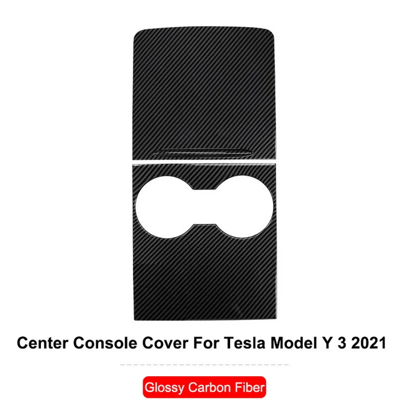 for Tesla Model Y 3 2023 ABS Carbon Fiber Center Console Wrap Cover Kit Dashboard Armrest Door Side Trim Sticker Accessories