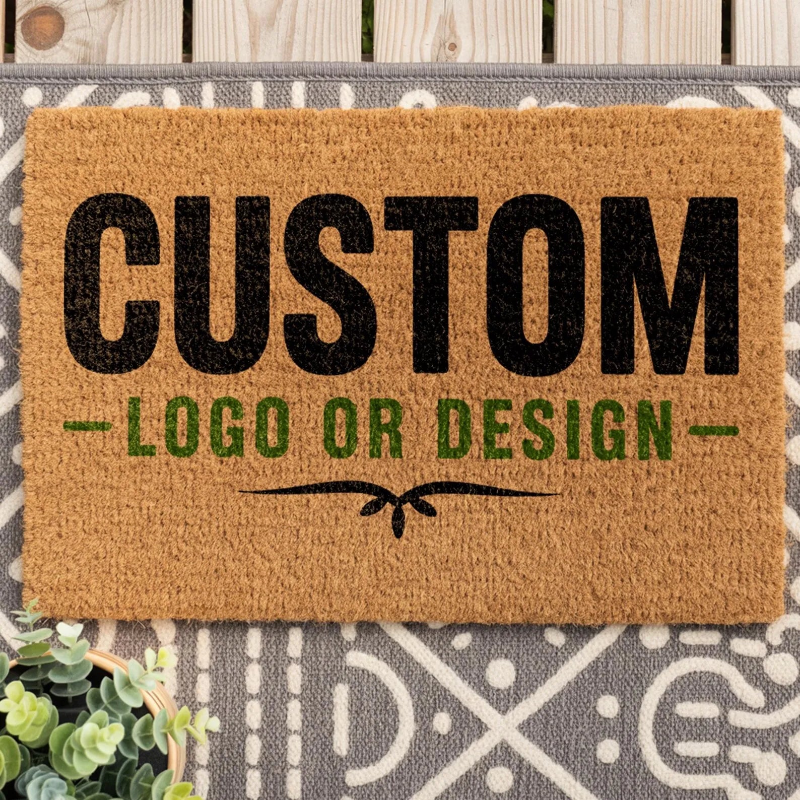 Customized Coir Doormat Logo Text Number Design Your Idea Welcome Mat Rugs for Company Home Indoor Outdoor Housewaring Gifts