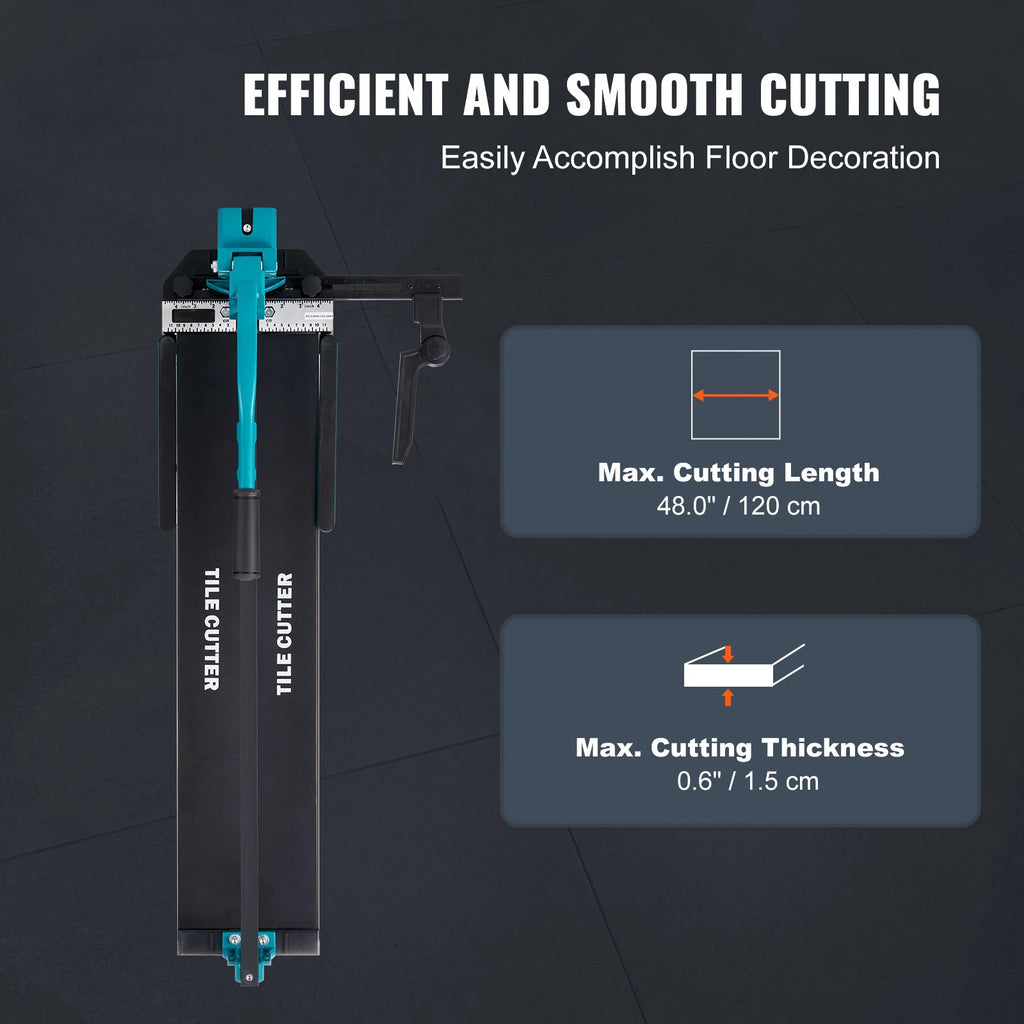 SucceBuy Manual Tile Cutter Laser Positioning Single Rails W/ Supporting Feet Professional Push Knife for Cutting Ceramic