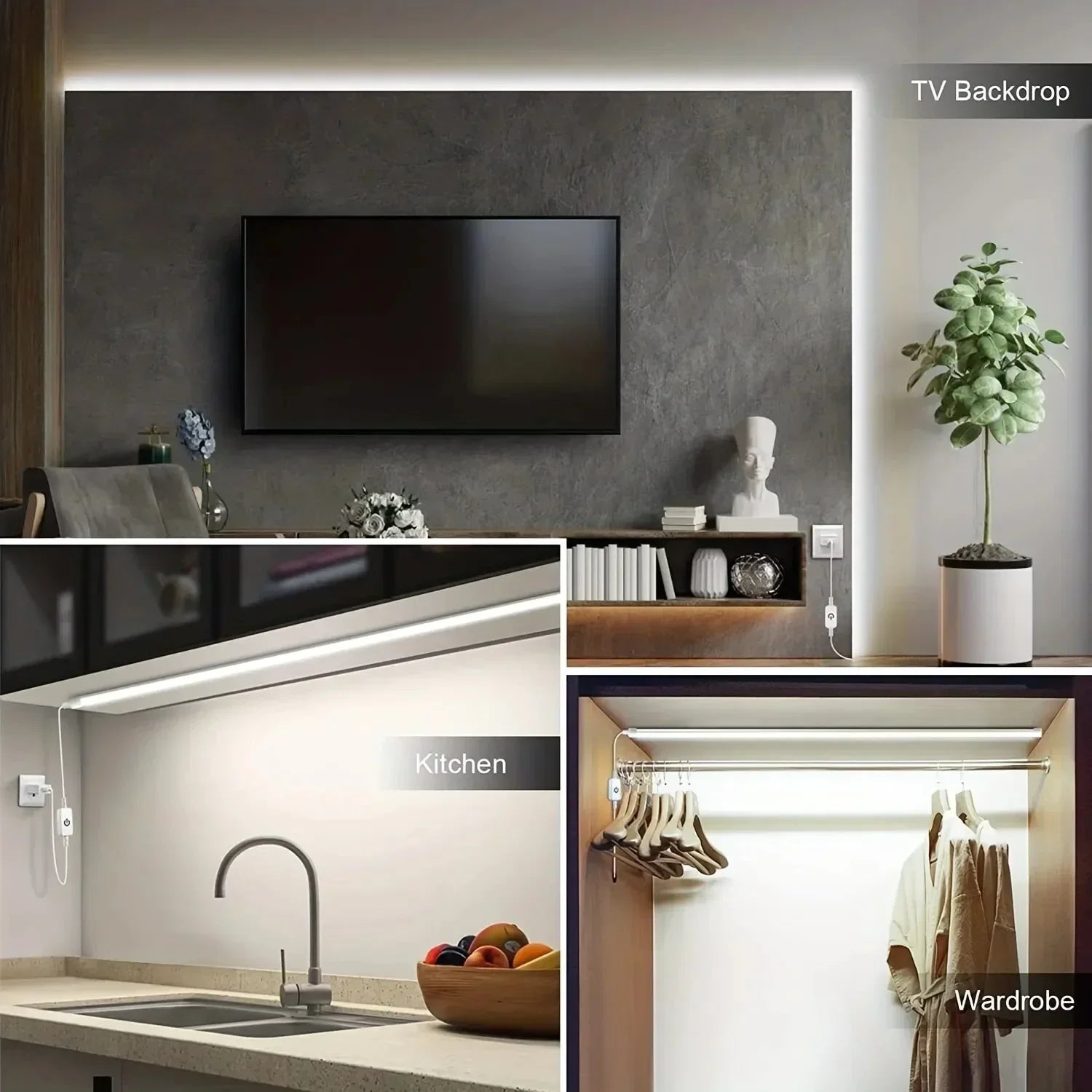LED Strip Lights 5V USB 1-5M Neon Lights Strip Flexible Waterproof Touch Motion Sensor Switch for Bedroom TV Backlight  Lighting
