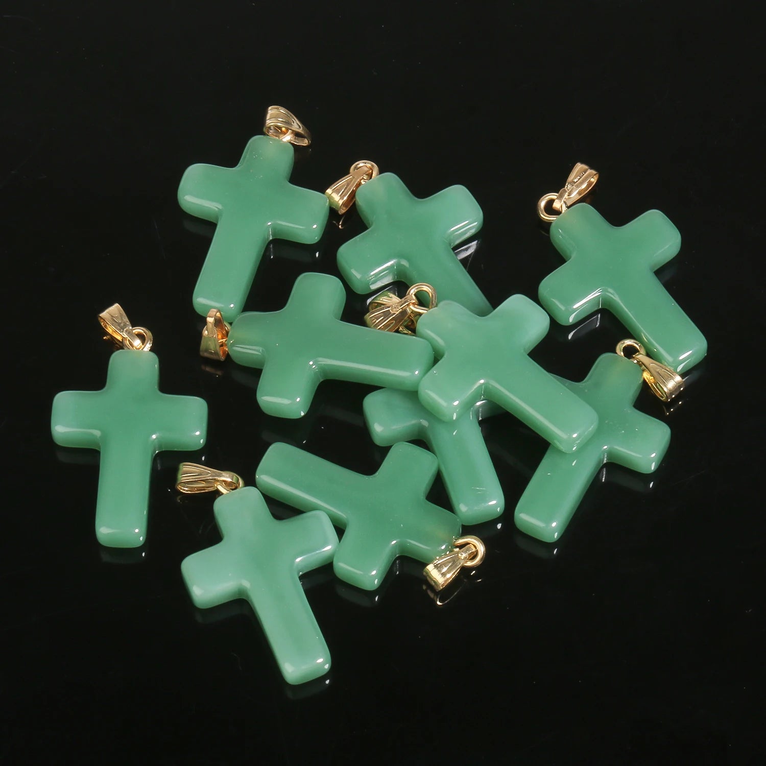 10pcs/lot 18x25mm Cross Lampwork Necklace Bracelet Czech Glass Charms Pendants for Jewelry Making Diy Bracelet Accessories