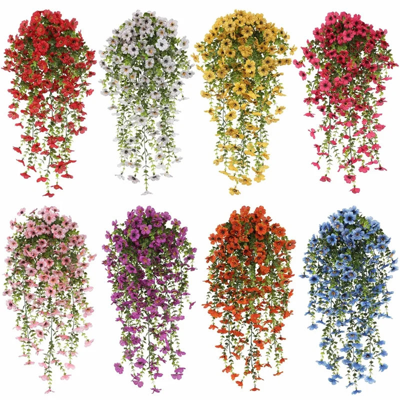 Artificial Plants and Flowers Artificial Hanging Flower UV Resistant Garden Yard Balcony Fake Plant Wedding Party Outdoor Decor