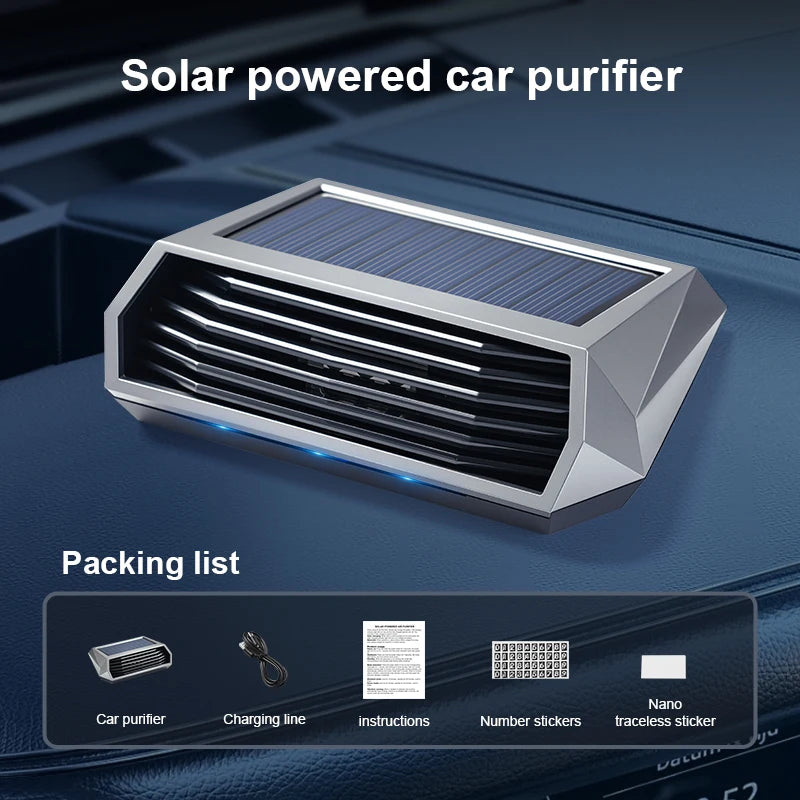 1pc, Solar purifier, automatic operation, air purifier with vibration sensor, can significantly improve the air inside the car i
