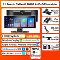 Srnubi 11.26" Dash Cam Rearview Carplay Android Auto 4K DVR Navigation Player Dual Lens Recorder Dashboard WIFI BT AUX GPS FM