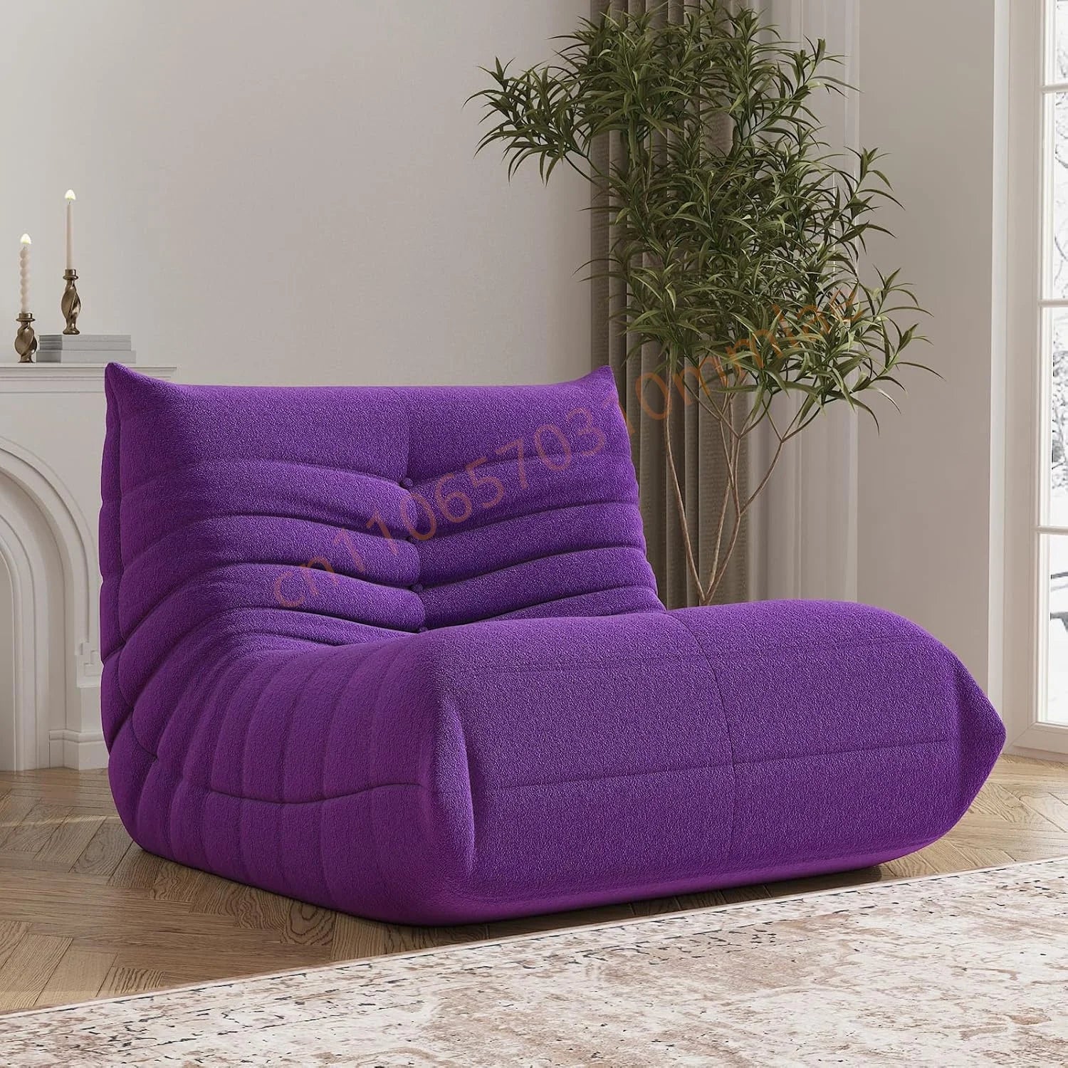 DIGGERA Single Lazy Sofas Chair Togo Sofa Couch Memory Foam Bean Bag Chair For Living Room Bedroom Fireside Chairs
