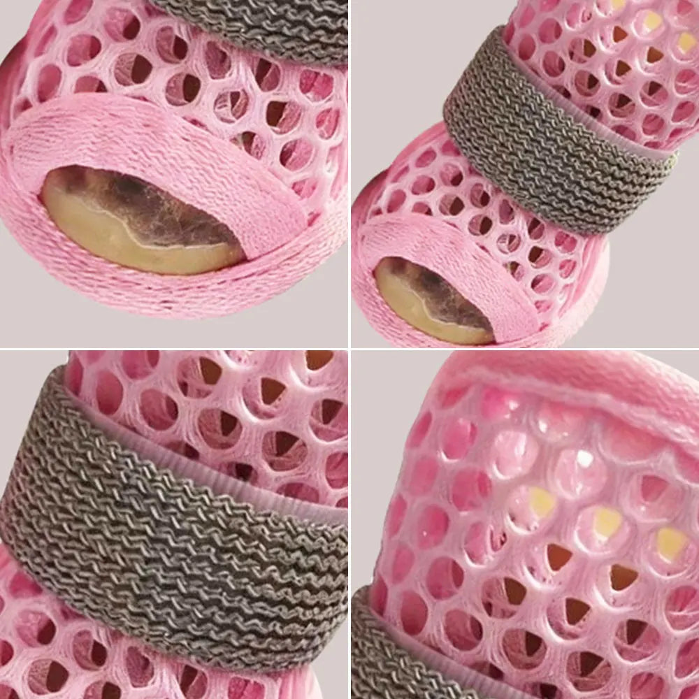 Summer Cooling Mesh Dog Shoes Lightweight Breathable Mesh Dog Boots With Reflective Straps Soft Sole For Paw Protection Footwear