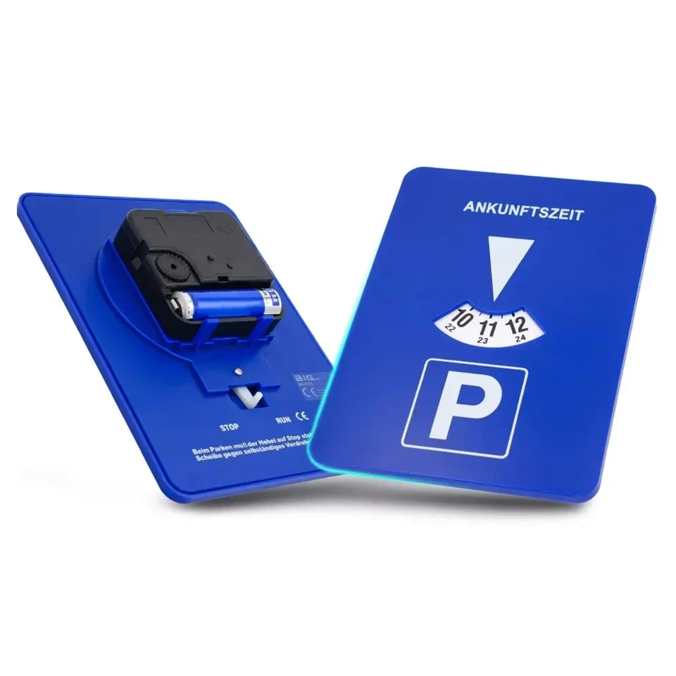 Blue Digital Parking Timer Disc Easy to Use Portable Clock Tool for Arrival Time Display Car Accessory Parking Enforcement