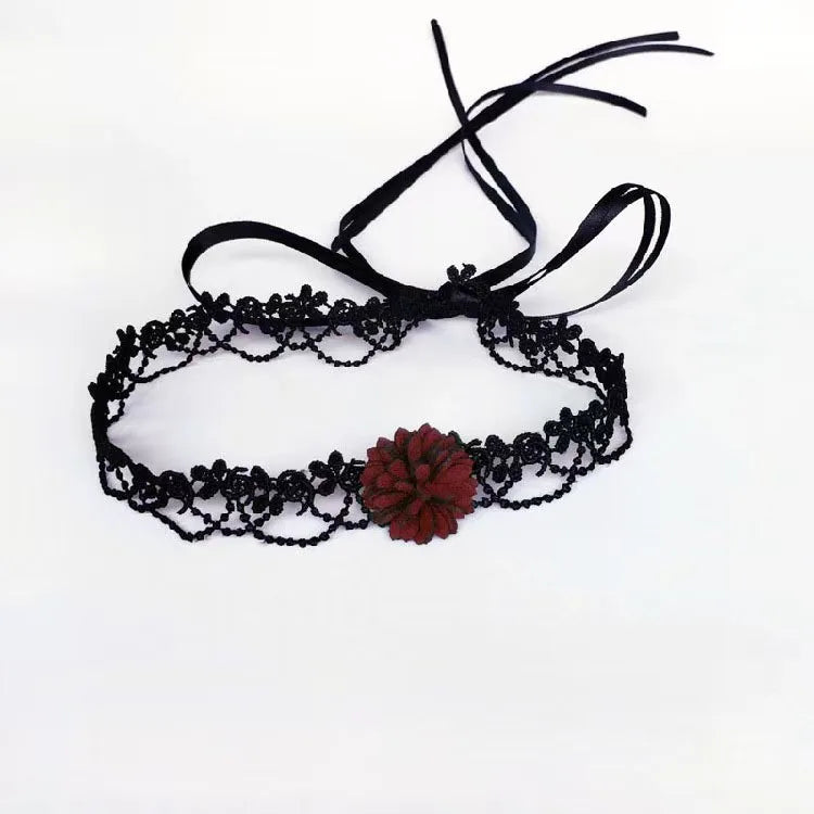 Black lace necklace with collarbone chain, exuding a super fairy temperament. Three dimensional butterfly choker necklace, handm