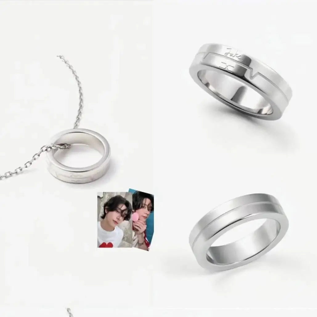 Jungwon Heeseung Jay Jake Niki Sunoo Sunghoon Cool Fan Support Rings and Necklaces Surrounding Popular Korean Idol Boy Groups