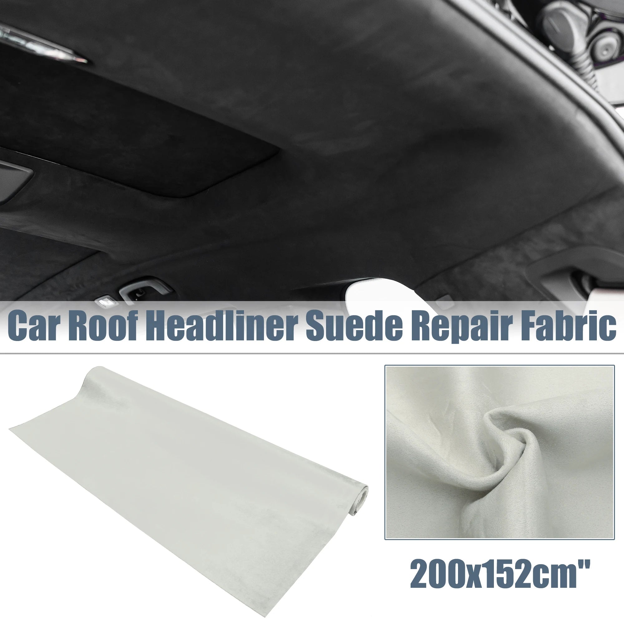 UXCELL Suede Headliner Fabric Foam Backed for Car Truck Interior Trim Protect Aging Broken Faded DIY Replacement 200x152cm