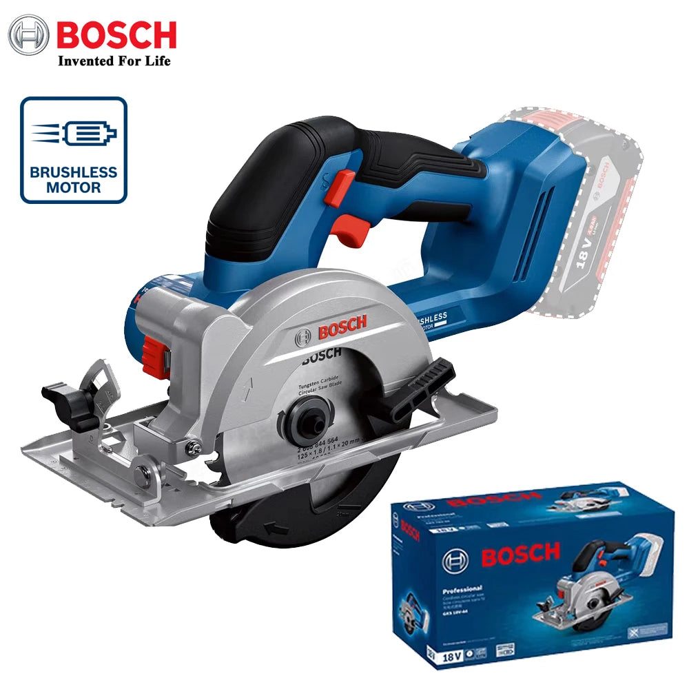 Scie Circulaire Sans Fil Bosch GKS18V-44 Bricolage Bois 125MM Sans Balais 18V Batterie Lithium Machine à Couper le Bois Outil Électrique