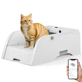 Upgraded Automatic Cat Litter Box Self Cleaning Open Design with Cats Taking to It Immediately, Anti Pinch and Odorless with app