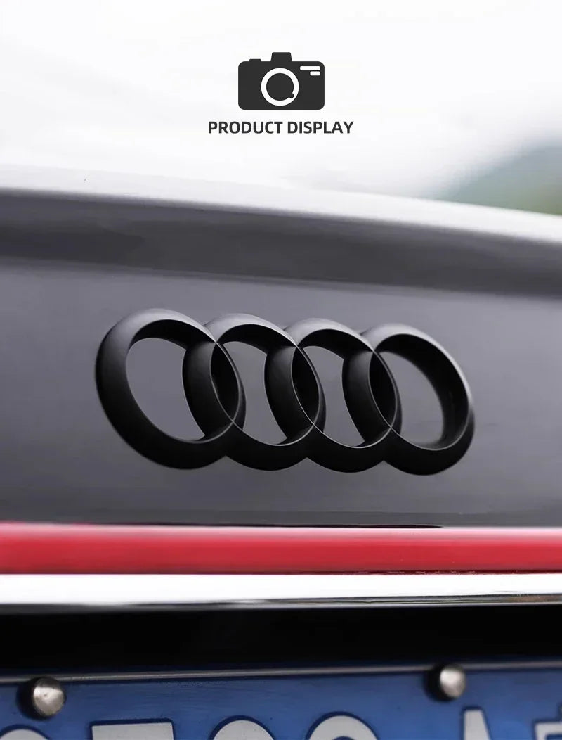ABS Four Ring Car Logo Cover Front Grille Badge Rear Trunk Emblem Decal For Audi A3 A4 A5 A6 A7 A8 Q3 Q5 Q7 Q8 Car Accessories