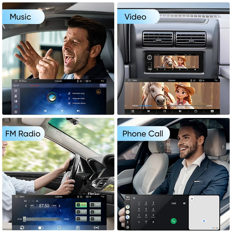 AINAVI Wireless Carplay Android Auto Universal Car Radio 1 Din HD IPS Touch Screen Car Multimedia Rear Camera MIC USB Type C 1280*720 Full In-Cell 1DIN Car Stereo BT 5.0
