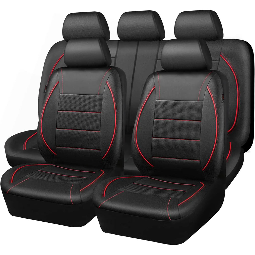 Housses de siège de voiture en cuir universelles style simple respirantes pour 5 places