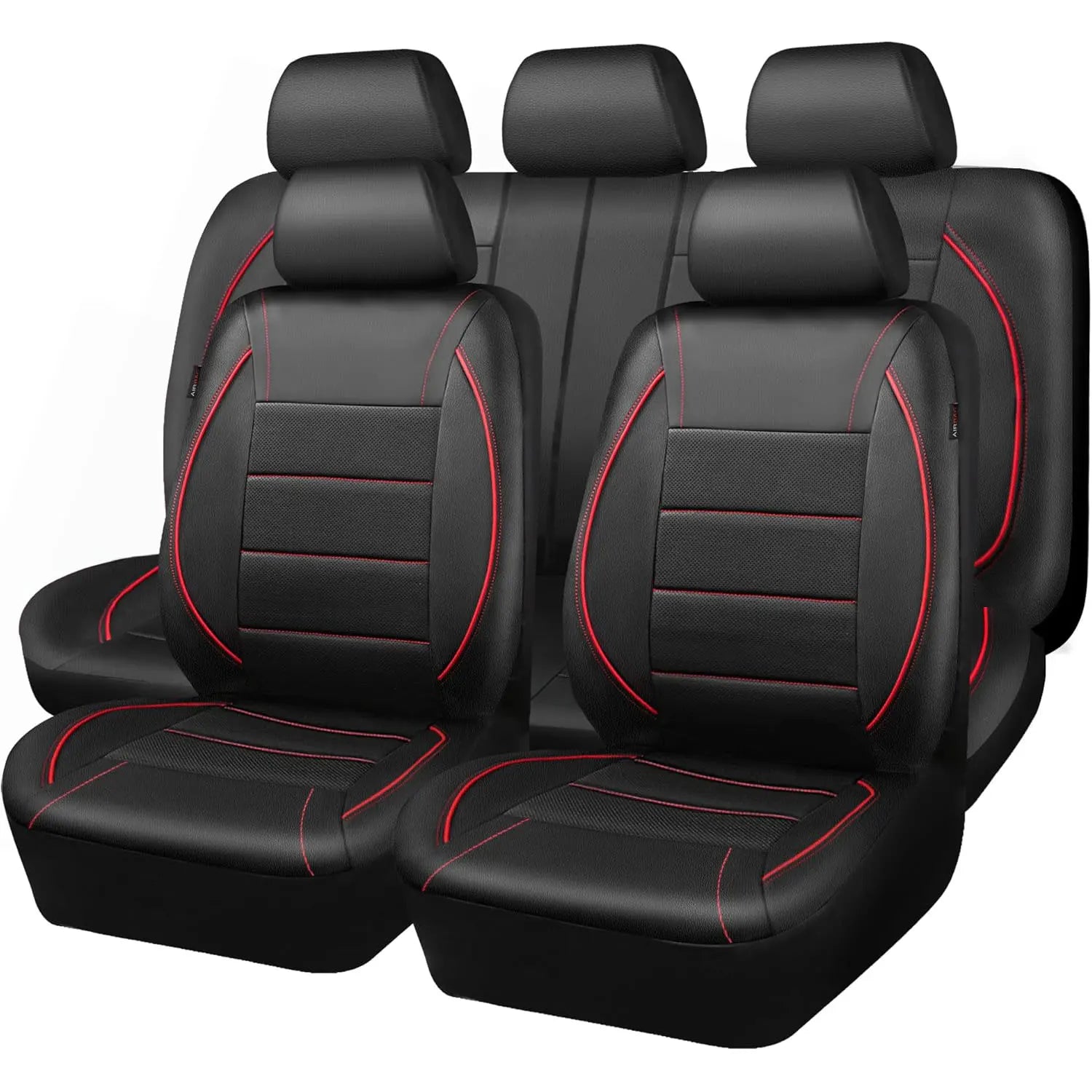Housses de siège de voiture en cuir universelles style simple respirantes pour 5 places