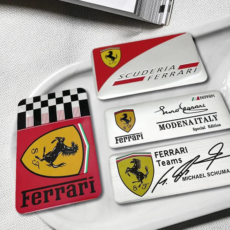 3D Aluminum Car Badge Stickers Body Trunk Window Decoration Decals For Ferrari F1 F8 F80 SF90 Stradale SF90Spider 296 GTB GTS