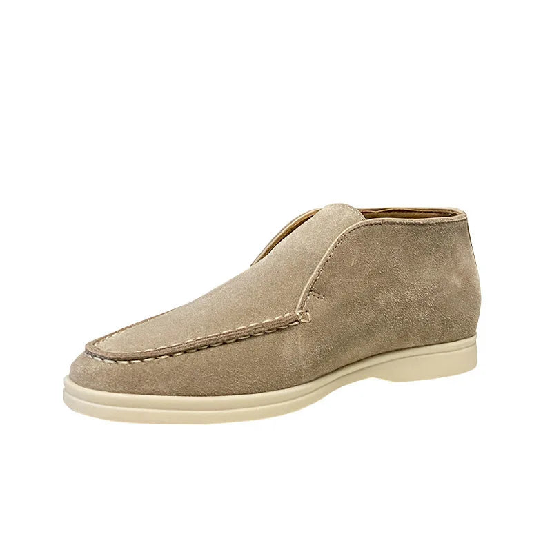 Large Size 44-47 High Top Loafers Shoes for Women, One Foot Retro Flat and Ankle Boots, Couple's Casual Shoes