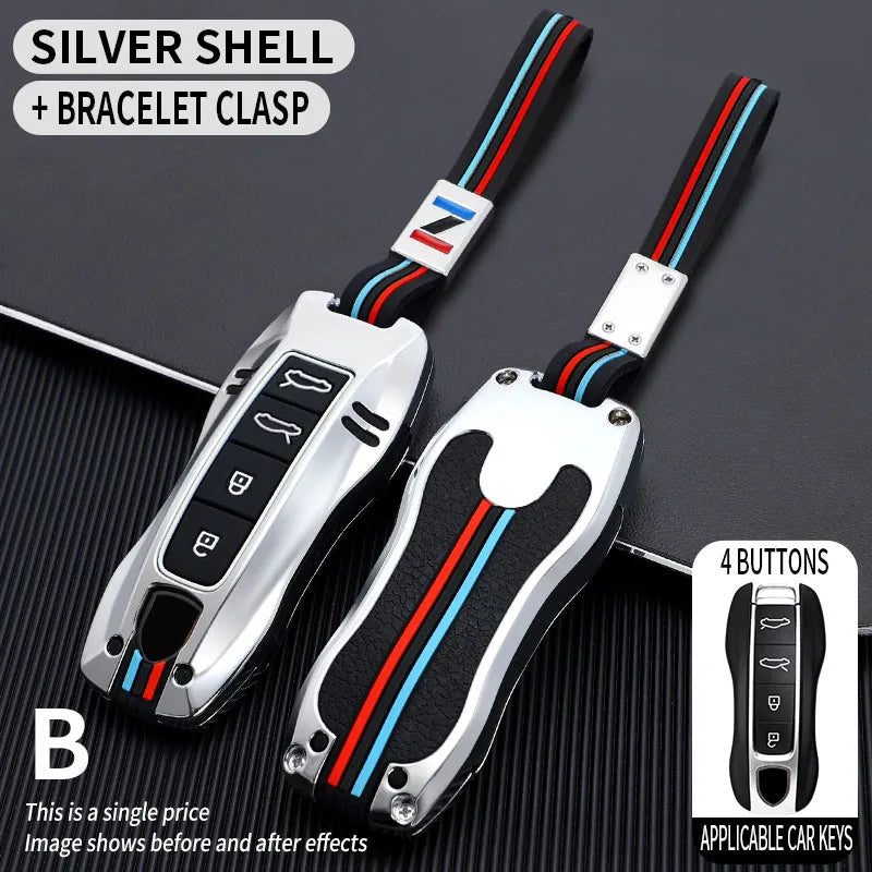 Zinc Alloy Car Smart Key Case Cover Shell Fob for Porsche New Cayenne Panamera 911 992 Taycan Car Protect Interior Accessories