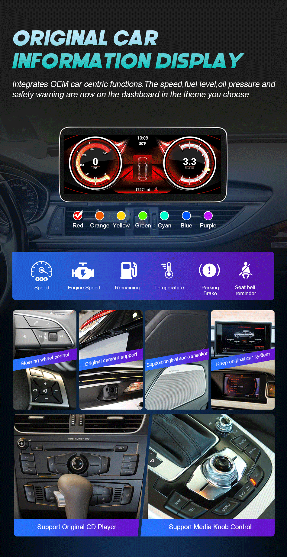 Android 14 8+128GB CarPlay For Audi Q7 4L 2005-2015 MMI 2G 3G GPS Car Multimedia Player Navigation Auto Radio Stereo DSP WIFI