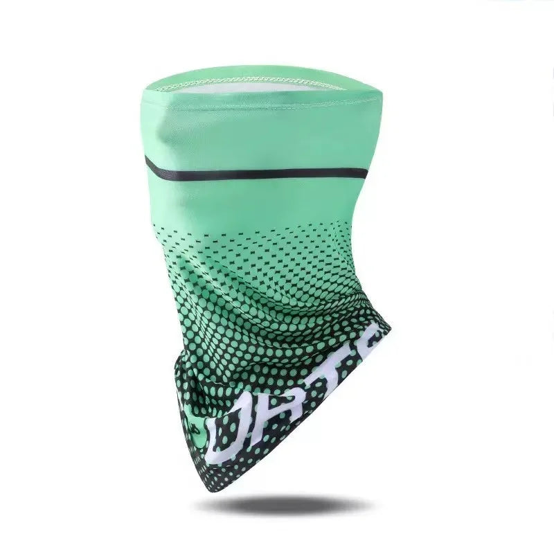 Ice Silk Sunscreen Mask For Men Women Outdoor Cycling Face Cover Solid Color Neck Wrap UV Protection Ear Bandana Scarf Summer