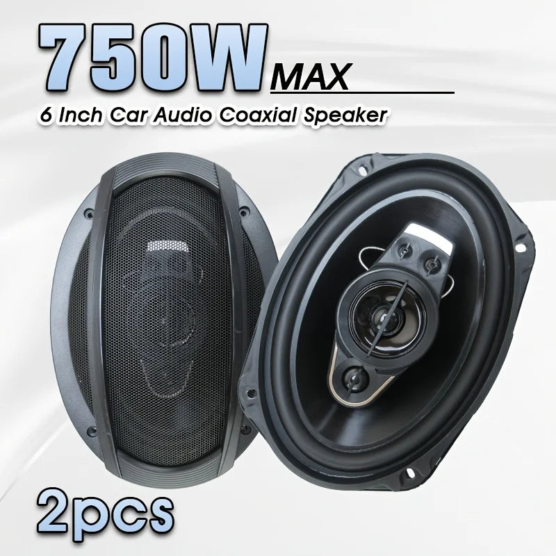 2 HAUT-PARLEURS DE VOITURE COAXIAUX 5 VOIES PLEINE GAMME 6 x 9 POUCES 1300 W – Cache-poussière et câbles audio inclus | Installation facile sur portière pour un son stéréo amélioré | Idéal pour une mise à niveau du système audio