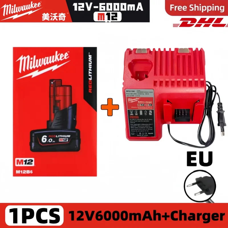 100% New Milwaukee M18 6.0Ah High Output Battery 18V Lithium-ion Rechargeable for Milwaukee M18 Cordless Power Tools 6Ah Battery