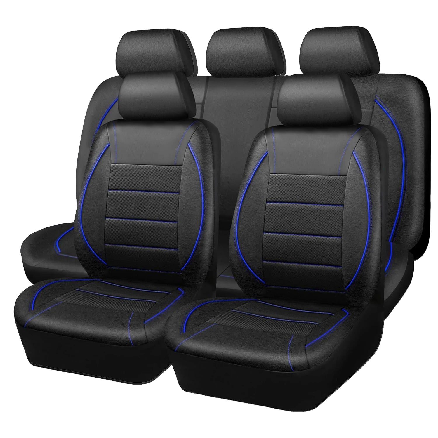 Universal Leather Car Seat Covers Simple Style Breathable  5 Seat Car Seat Cover