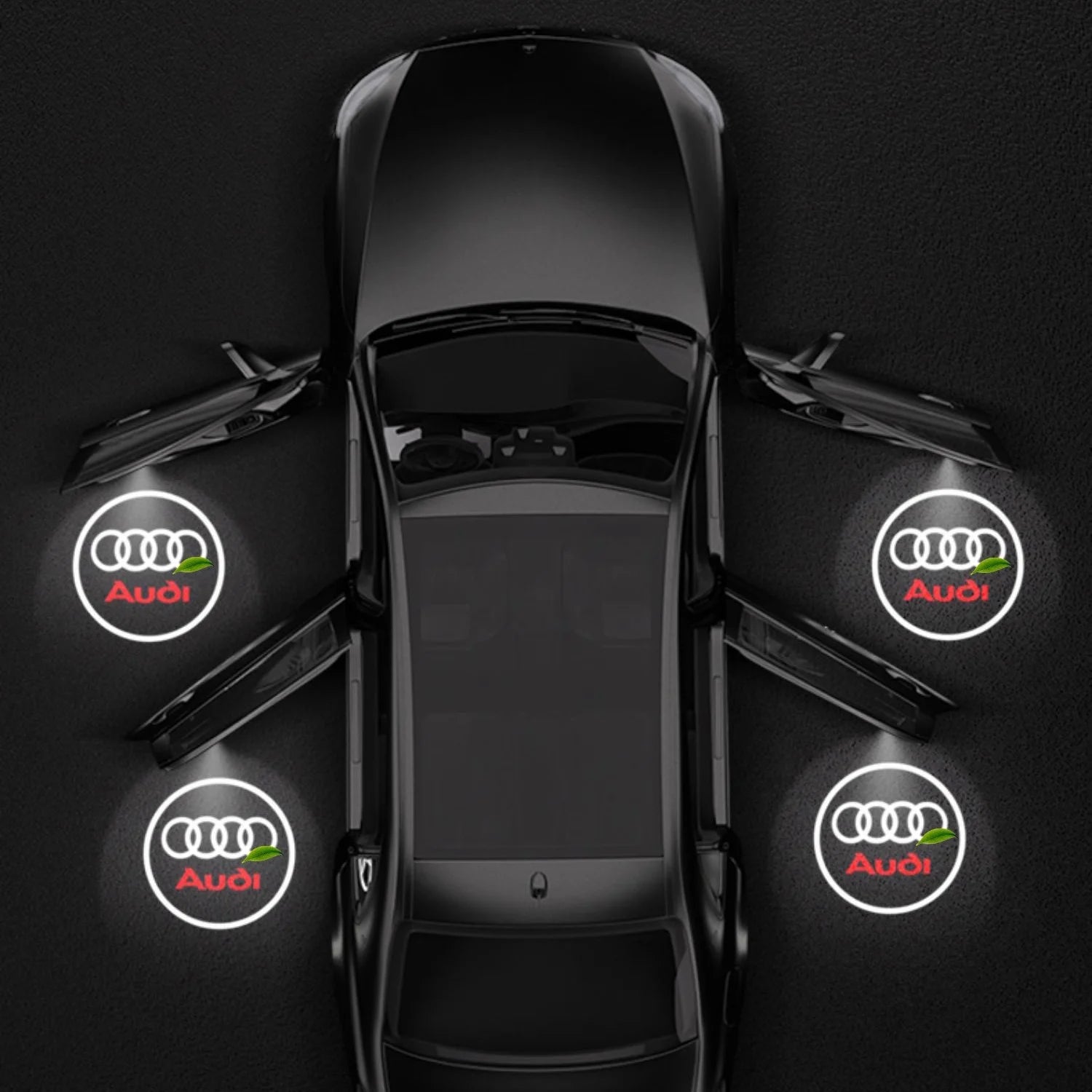2Pc HD Car Door Projector Laser Lamp Auto Door Welcome Light For Audi A3 A4 A5 A6 A7 A8 S4 S5 S6 S7 S8 RS3 RS4 RS5 Q3 Q5 Q7 Logo