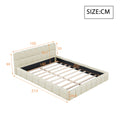 140x200cm/160x200cm Linen Upholstered Bed Frame,Double bed Bedframe with Soft Backrest,Bedroom Furniture,Bed Frame Queen,Beige