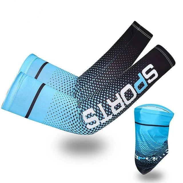 Ice Silk Sunscreen Mask For Men Women Outdoor Cycling Face Cover Solid Color Neck Wrap UV Protection Ear Bandana Scarf Summer
