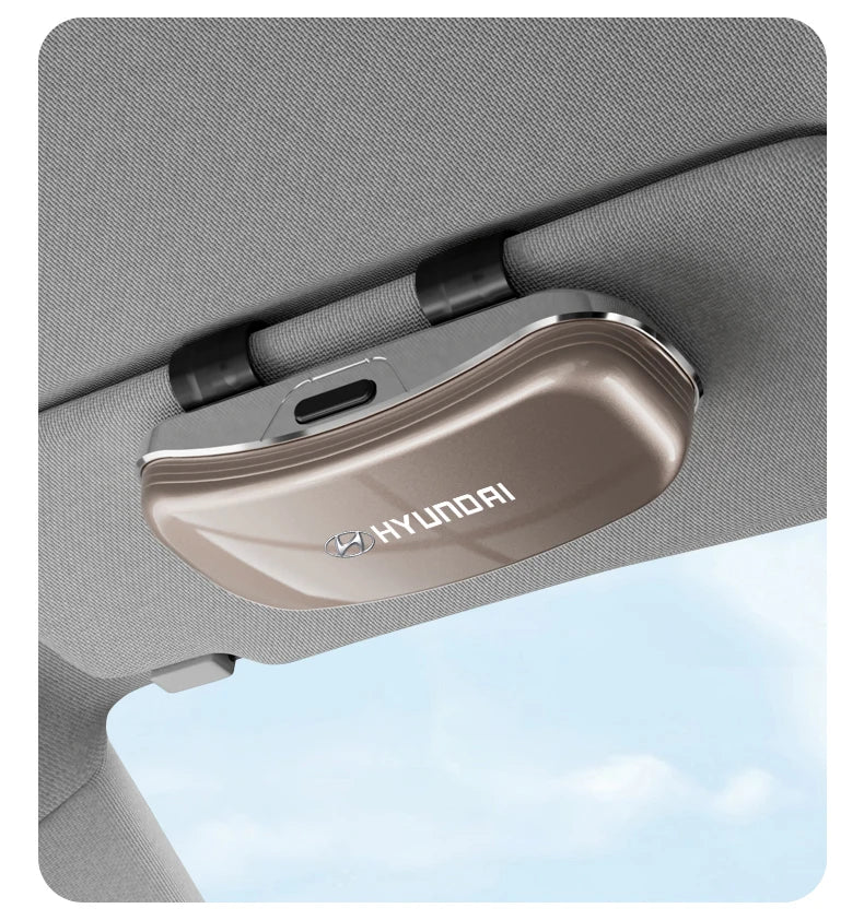Car Visor Glasses Box Auto Sunglasses Storage Case For Hyundai I10 Venue Veloster Tucson Kona Elantra IX20 Genesis Azera Solaris
