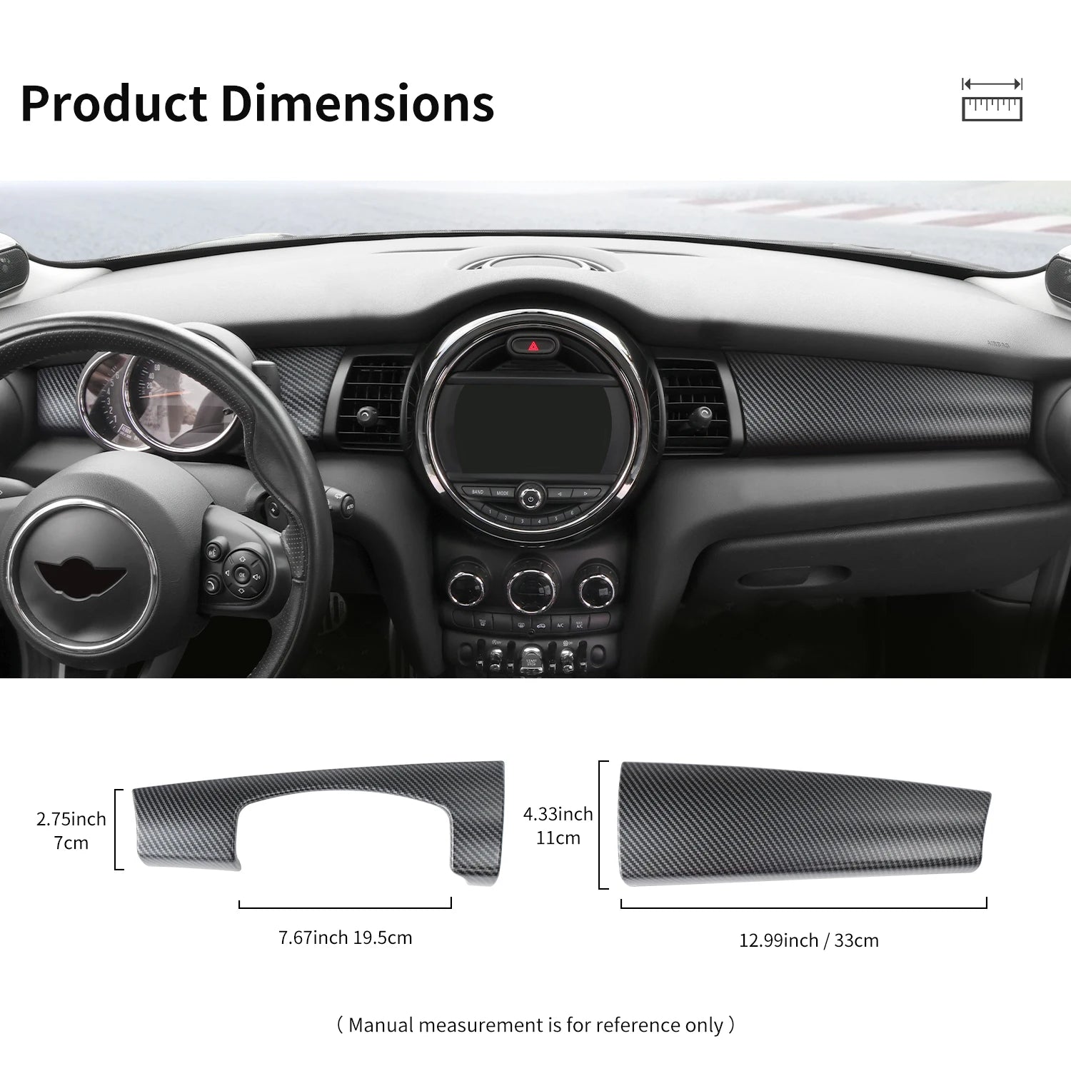 Car Dashboard Decorative Shell ABS Leather For Mini Cooper F55 F56 F57 2014-2021 Center Console Decorative Shell Car Accessories