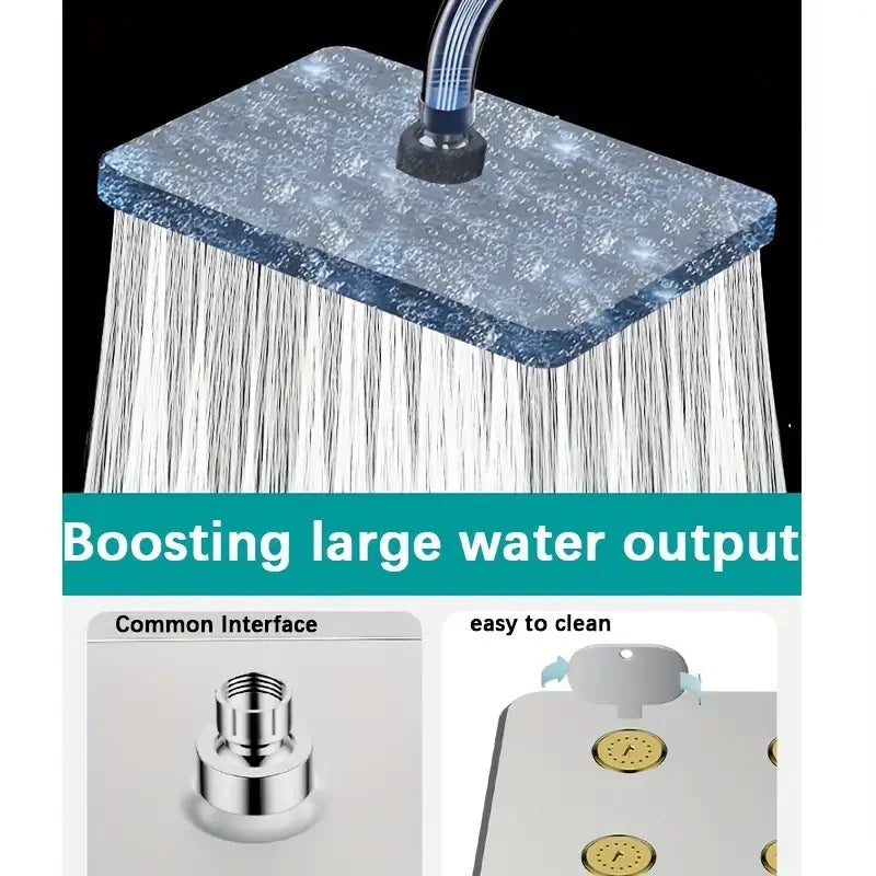 10-inch Overhead Shower Universal Large Shower Head Pressurized Anti-blocking Shower Head Bathroom Hotel Small Waist Shower