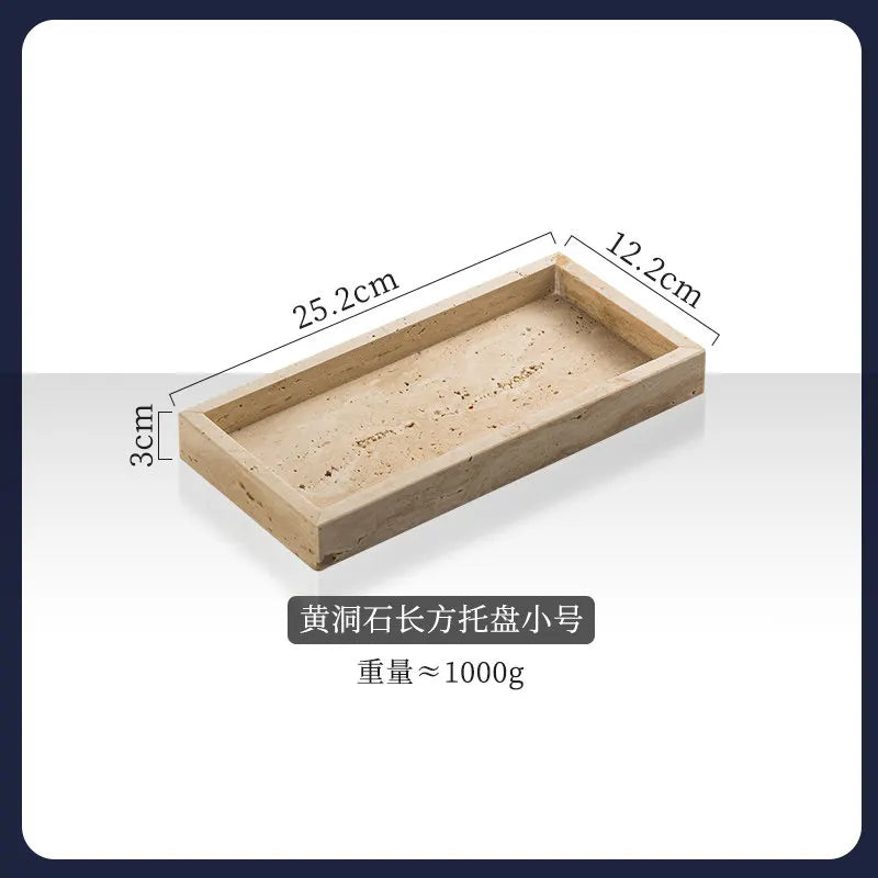 4Pcs Natural Travertine Bathroom Set Wabi Sabi Minimalist Soap Dispenser Tissue Box Luxury Hotel Show House Organizer Decor